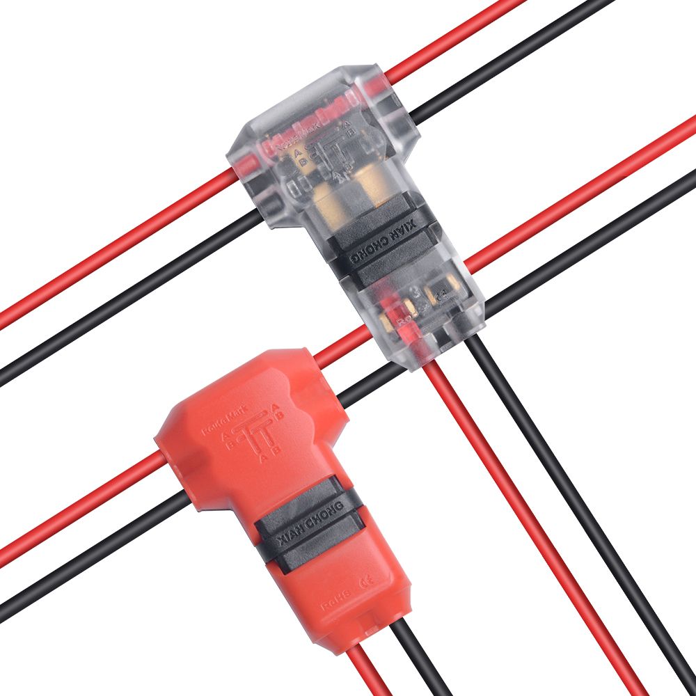 WJ 2 Pins T Shape T-Tap IDC Wire Connector 2