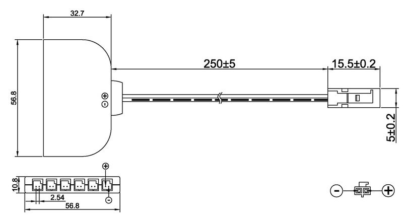 DST 2 Pins 6-Output Power Distributor for ON2.54 (L813) Plug 3