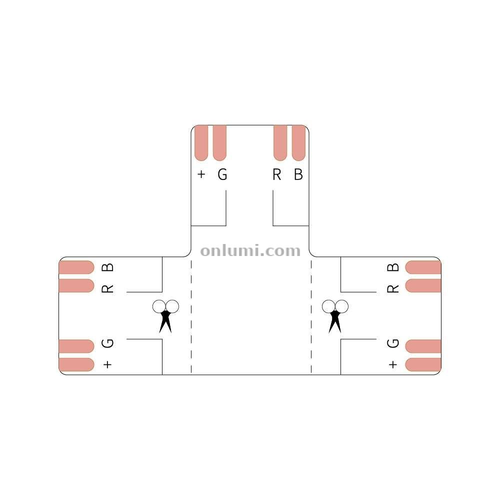 10mm 4 Pins LED Strip Corner PCB Connector for COB RGB L/T 4