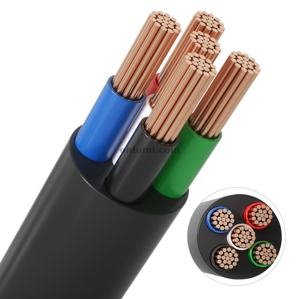 5 Core UL2464 Sheathed Cable in Black-Green-Red-Blue-White 2