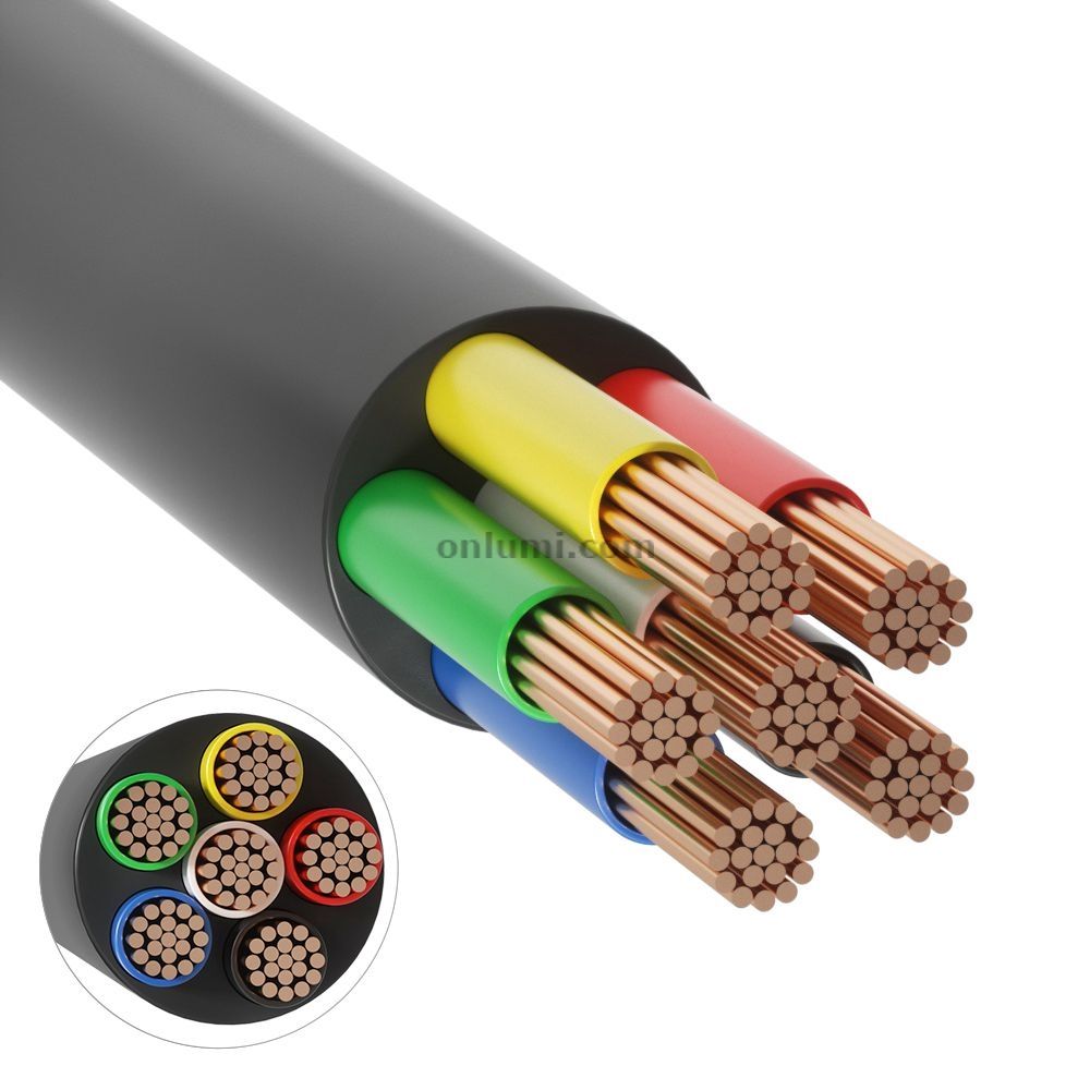 6 Core UL2464 Sheathed Cable in Black-Green-Red-Blue-White-Yellow 2