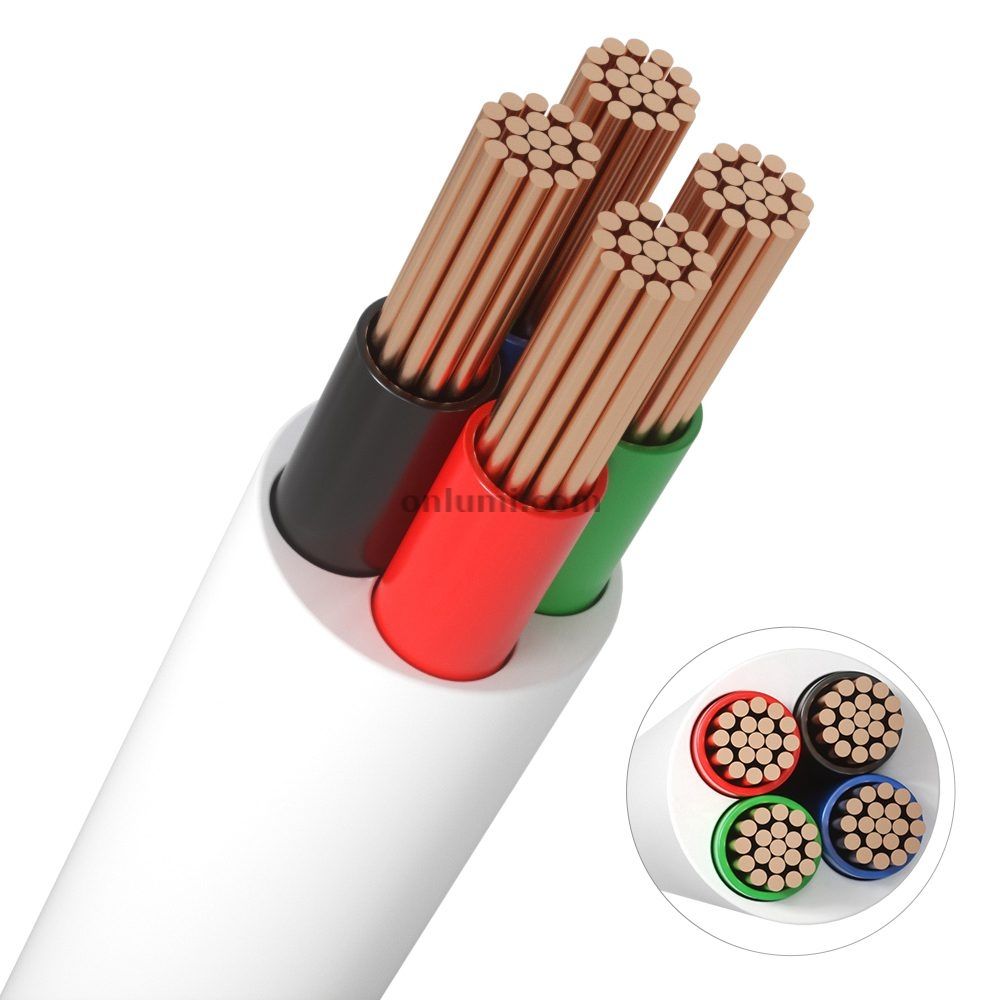 4 Core UL2464 Sheathed Cable in Black-Green-Red-Blue