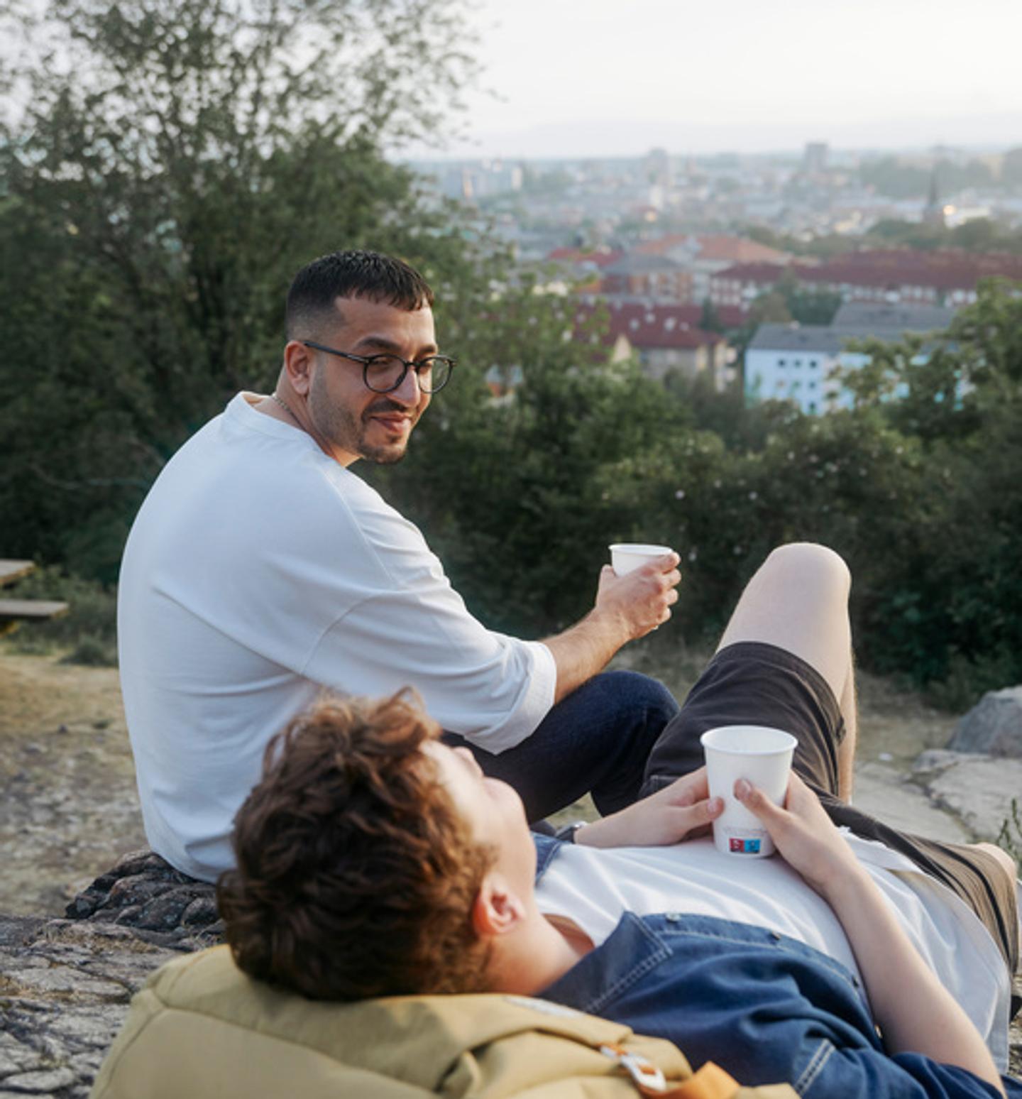 Employees enjoying nature together